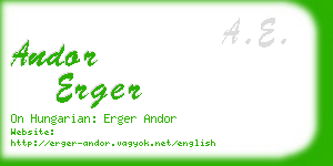 andor erger business card